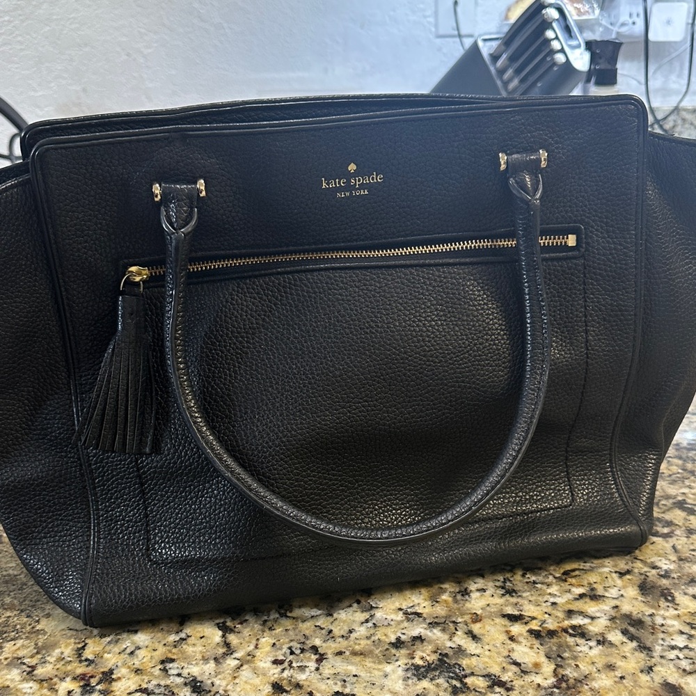 Kate Spade Black Pebbled Leather Tote - Picture 1 of 13